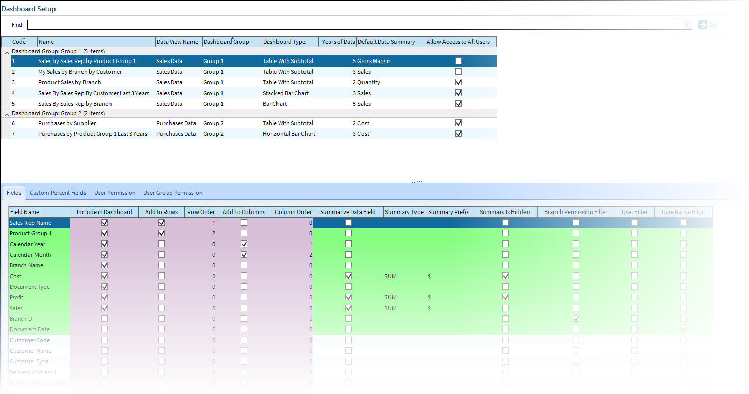 Selecting data fields