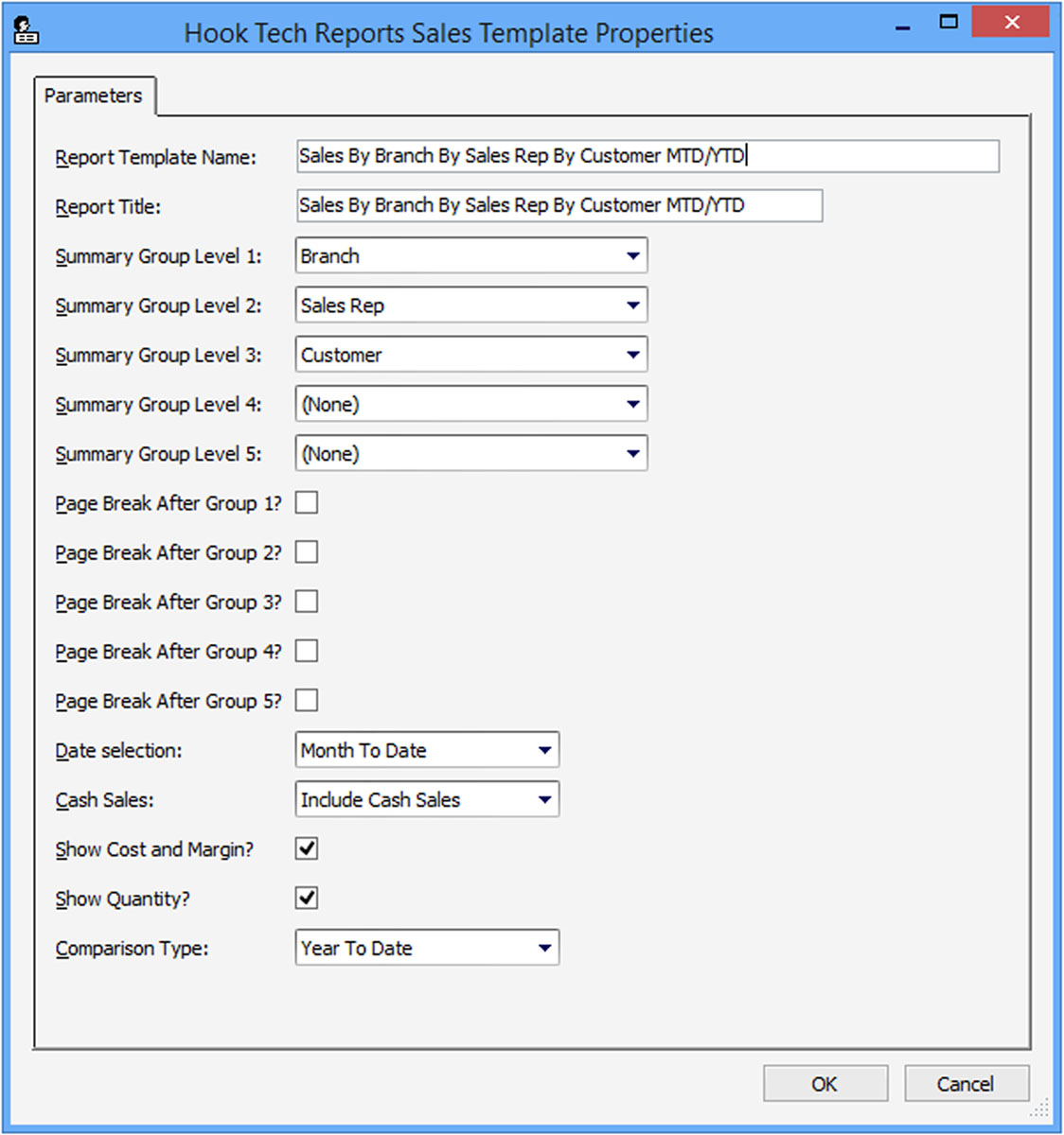 Saving a report as a template